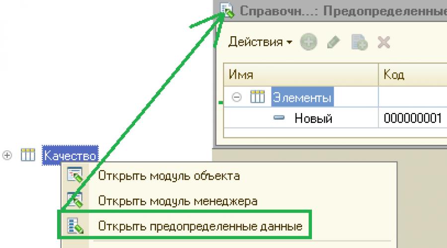 Использование предопределенных элементов. Предопределенные элементы. Добавление в типовую конфигурацию Предопределенные данные 1с